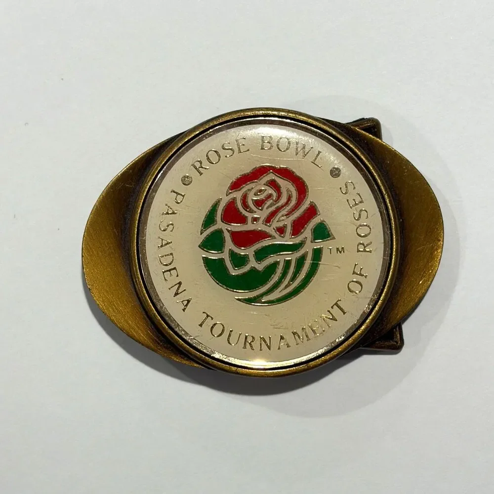 Vintage 90s Rose Bowl Belt Buckle 2.5